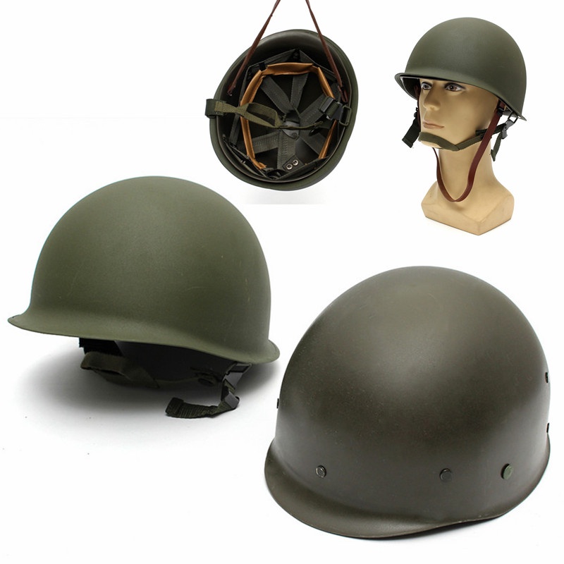 WW2 US Military Steel ABS M1 Helmet Universal Portable Military Steel