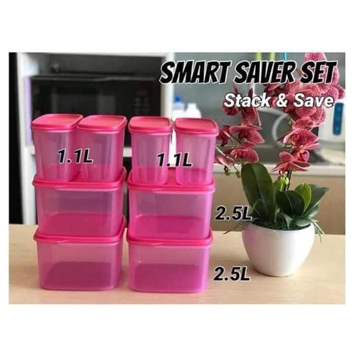 Smart saver square pink Tupperware | Shopee Malaysia