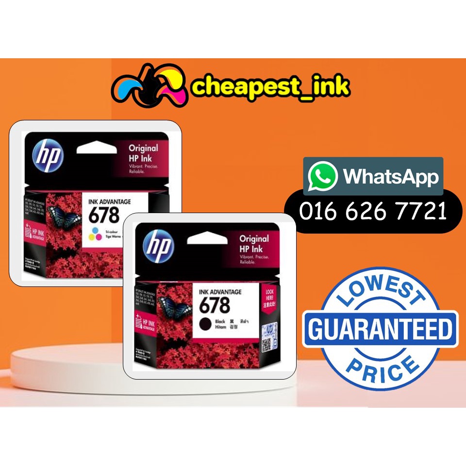 HP678 BLACK/COLOUR/EMPTY CARTRIDGE ORIGINAL (READY STOCK) Shopee