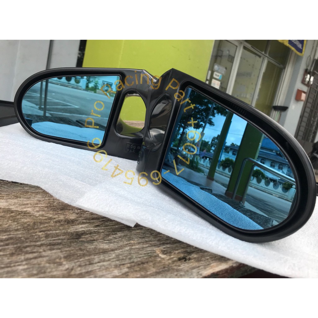 🔥 BLACK COLOUR Side Mirror Ganador Evo3 Wira Satria Putra Blue Glass