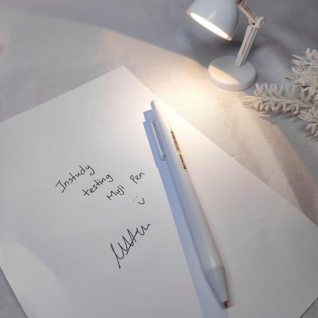 INStudy Muji Simple Plain White Pen 0.5mm Black Ink Pen 无印良品纯白中性笔 ...