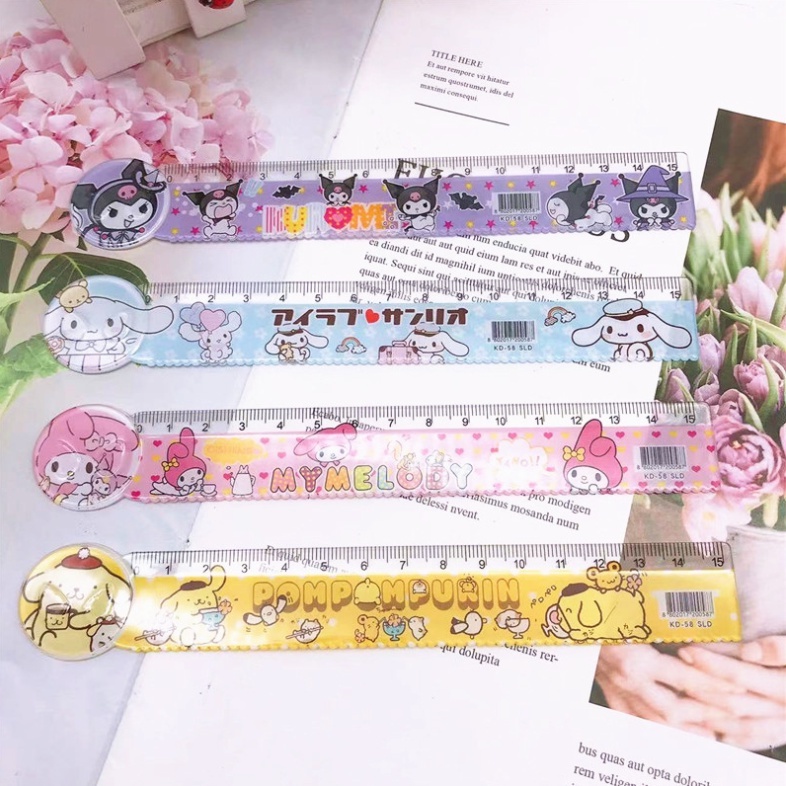 Cute Sanrio15cm Ruler Cartoon Ruler kuromi ruler Creative Ruler Student ...