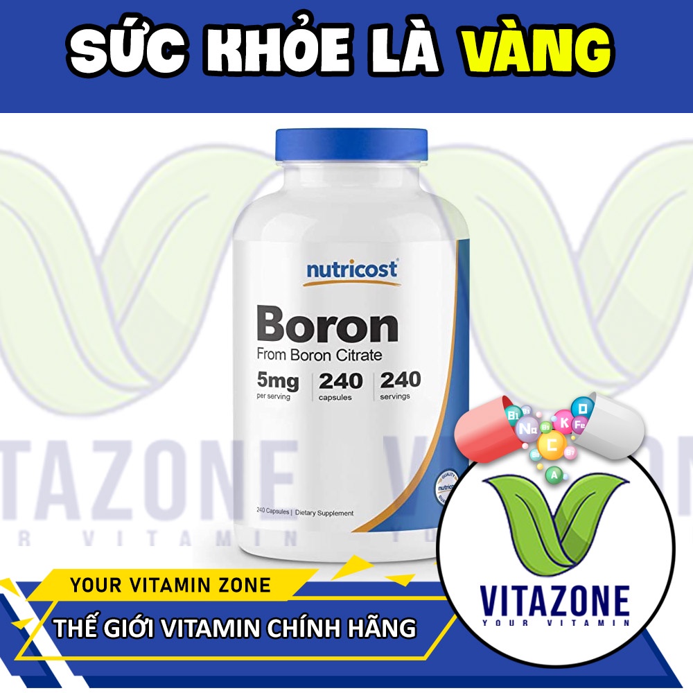 Nutricost Boron 5mg fortified men's healthy oral tablet (240 capsules