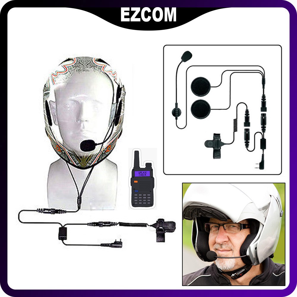 EZCOM Helmet Earpiece Earphone Motorcycle Motorbike Earpiece Headphone Hands Free Half Face Bike Walkie Talkie Shopee Malaysia