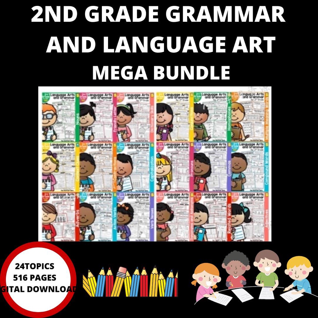 A1071 language arts and grammar 2nd grade 516pages pdf shopee malaysia