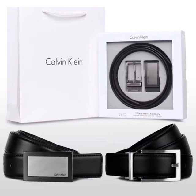 Calvin klein belt and buckle deals set