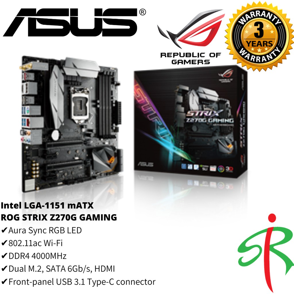 Asus ROG STRIX Z270G GAMING Motherboard (1151) Shopee Malaysia