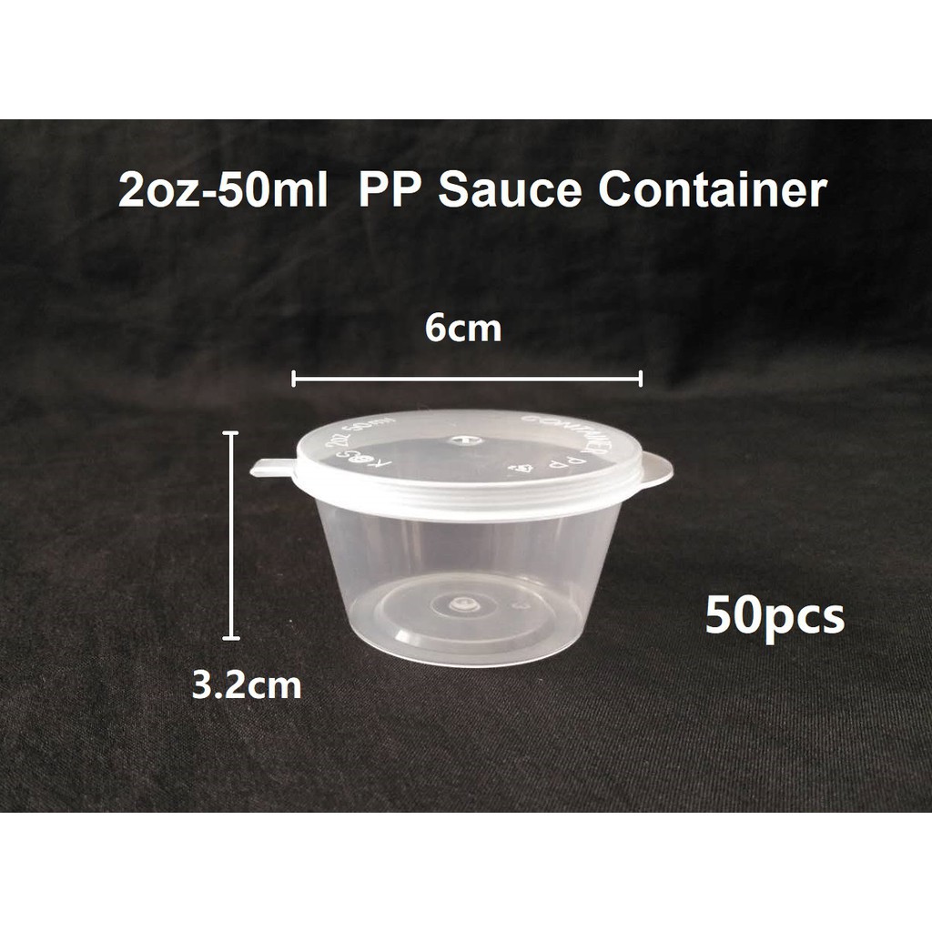 4oz Sauce Container With Hinged Lid - PACK50/CTN600 (50PCS X 12PACK)