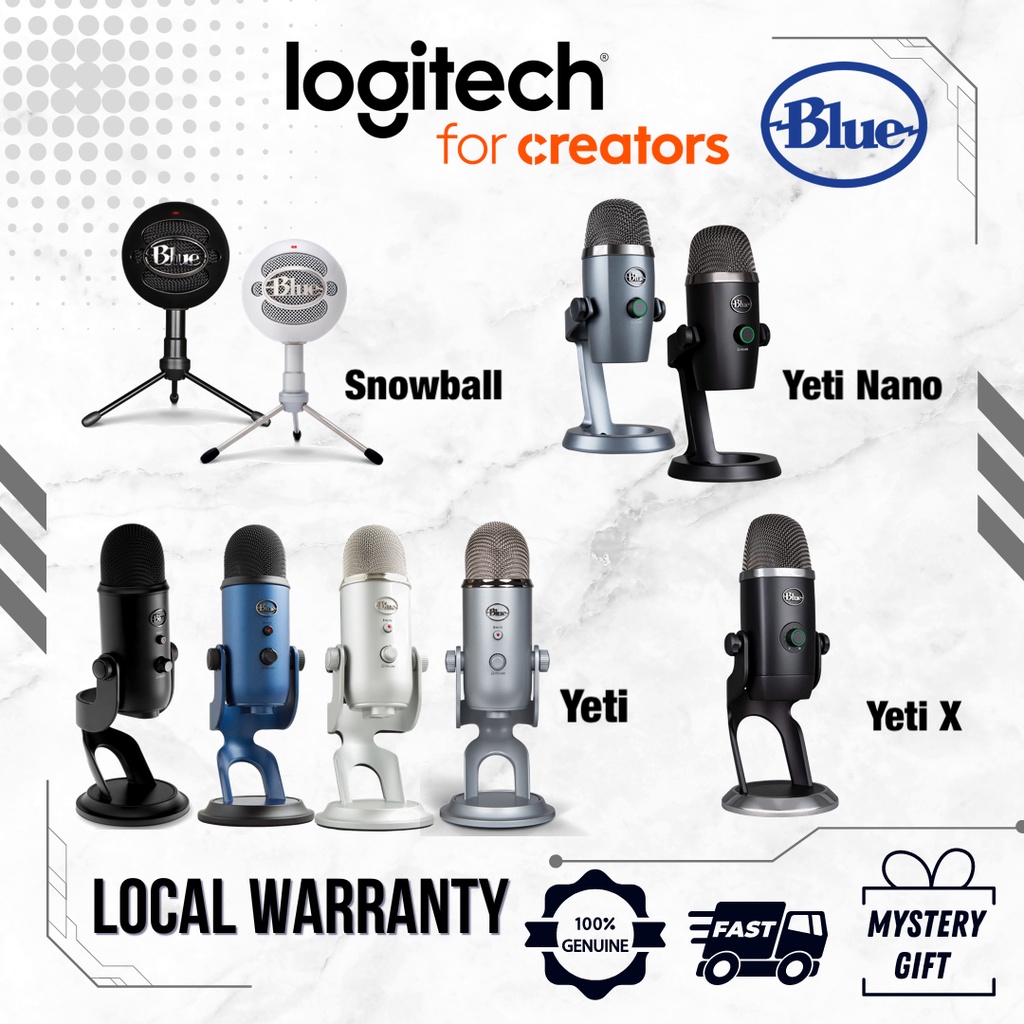 Logitech for Creators Blue Yeti / Yeti X / Snowball Ice Premium USB ...