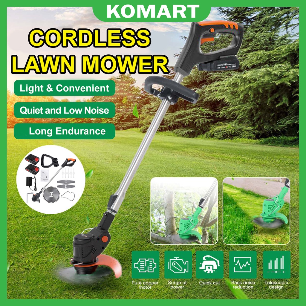 98V Mesin Rumput Elektrik Grass Trimmer Pemotong Rumput Bateri Electric ...