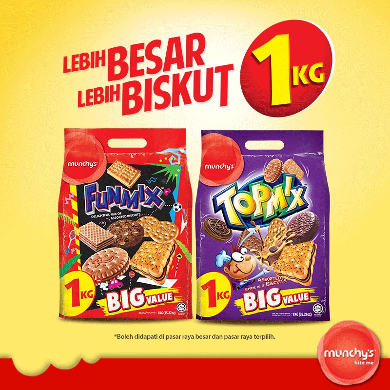 MUNCHY'S Assorted Biscuit (1kg) Biskut Topmix / Funmix | Shopee Malaysia