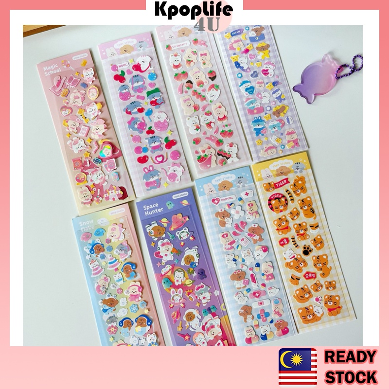 Korean Ins Cute Bunny Kitty Cartoon Deco Sticker Photocard Album Pola ...