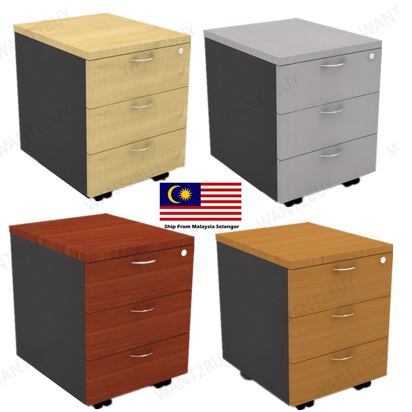 🇲🇾 🔥Local Supplier🔥 Mobile Fixed Pedestal 3D Drawer Office Table ...