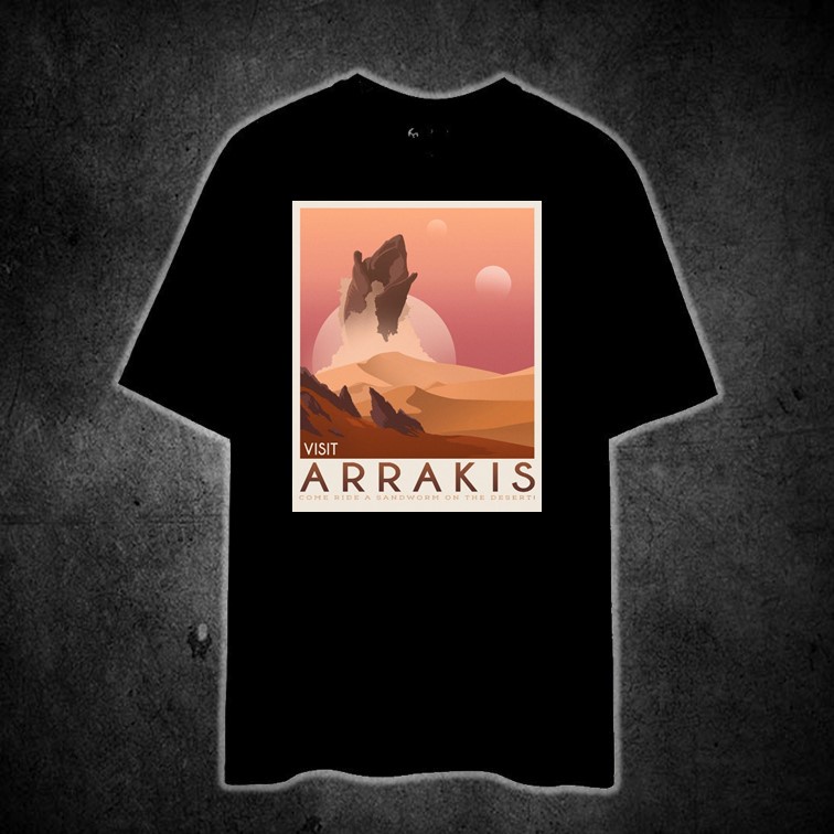 Visit Arrakis Come Ride A Sandworm Fantasy Vintage Travel Printed T Shirt Unisex 100 Cotton 