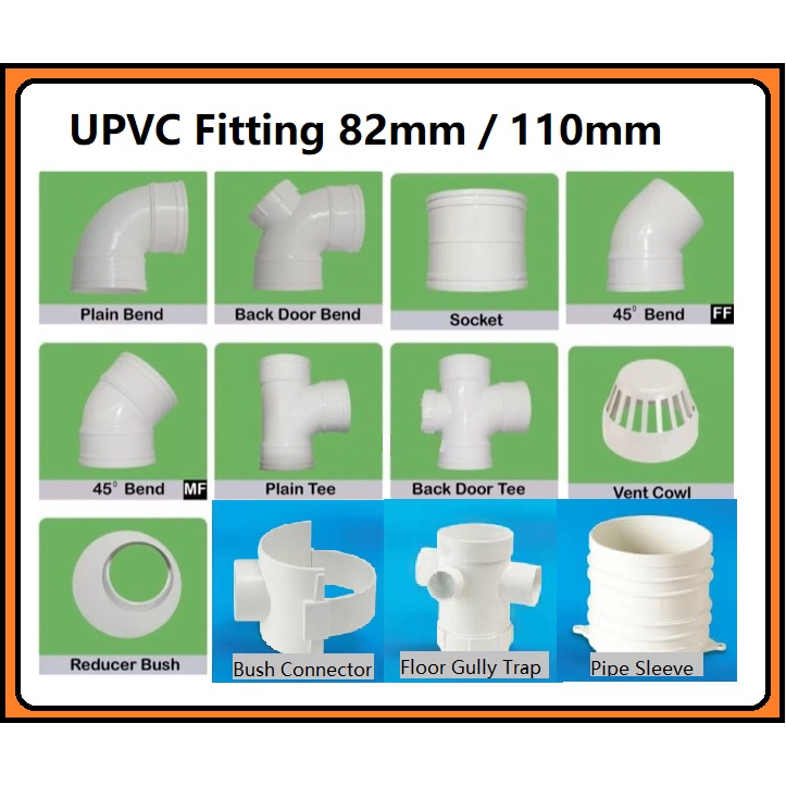 YLK [ 3'' 4'' ] UPVC FITTING Pipe Putih Fitting 82mm / 110mm BAND ...