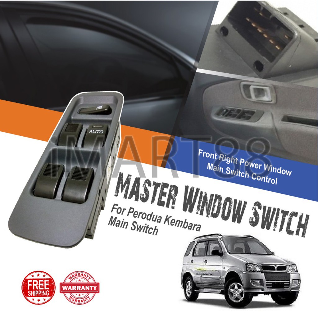Perodua Kembara Main Power Window Switch Suis Tingkap Pemandu Turun