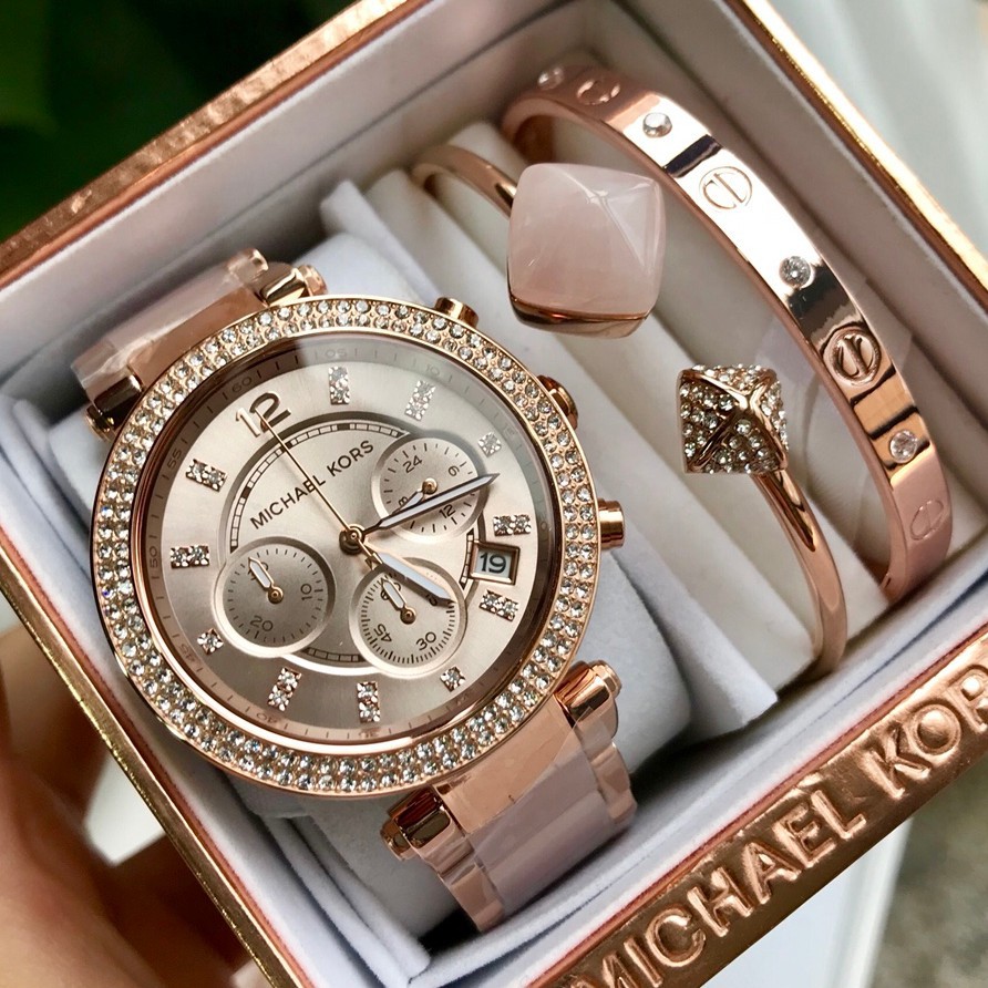 Watch and bracelet discount set michael kors