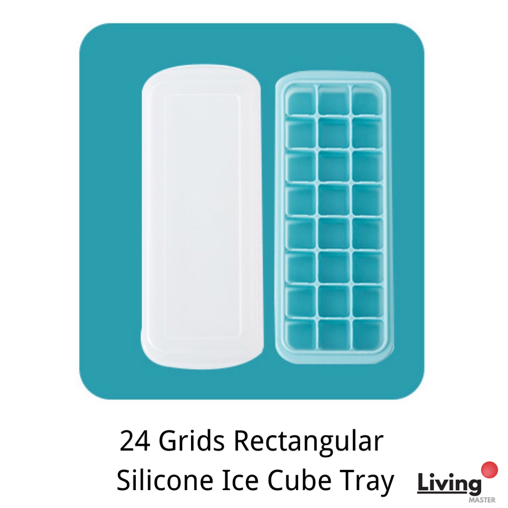 24 Grids Silicone Rectangular Ice Cube Tray Food Grade Ice Cube Maker ...