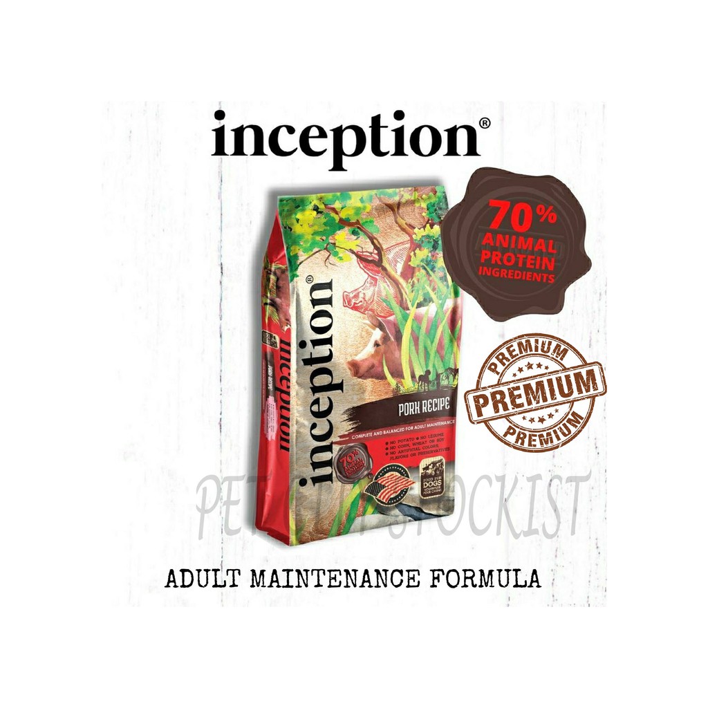Inception Pork Dog Dry Food 1.81kg (70 Animal Protein Ingredients
