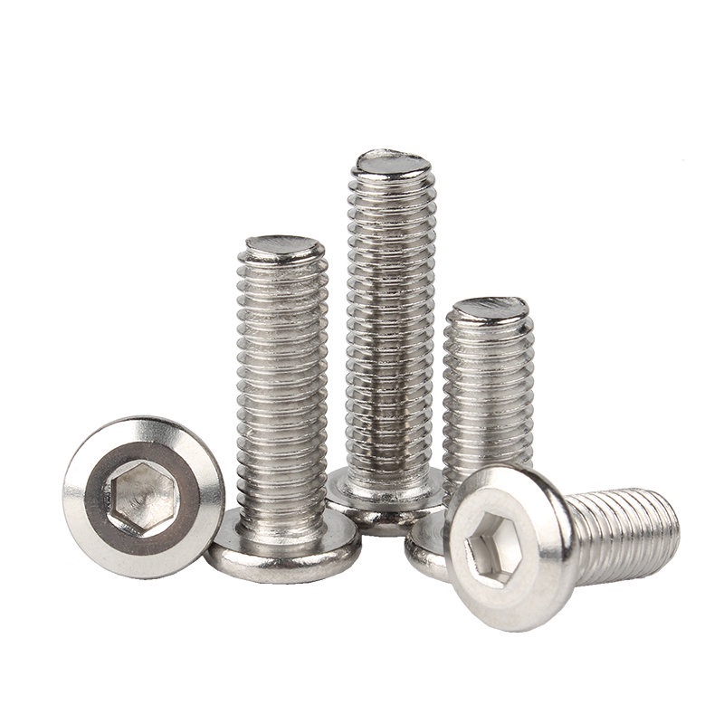 HJC) M6M8M10M12 304 Stainless Steel Chamfering Screw Flat Round Head ...