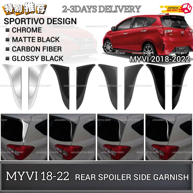 AMAZING PERODUA MYVI GEN3 GM3 FL 2018-2022 REAR SPOILER SIDE GARNISH ...