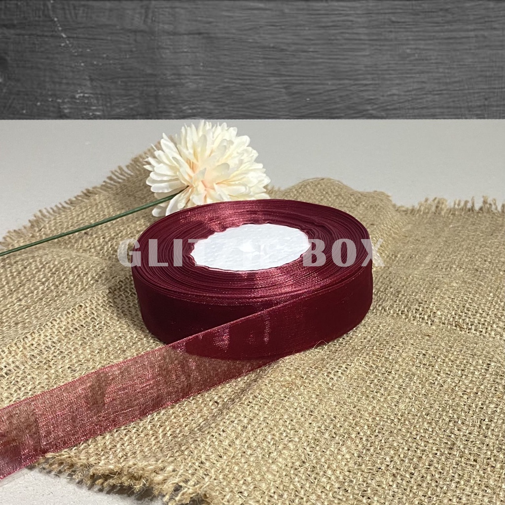 Plain ORGANDI RIBBON 1 INCH | Organza Ribbon Wave Ribbon Width 2.5 cm ...