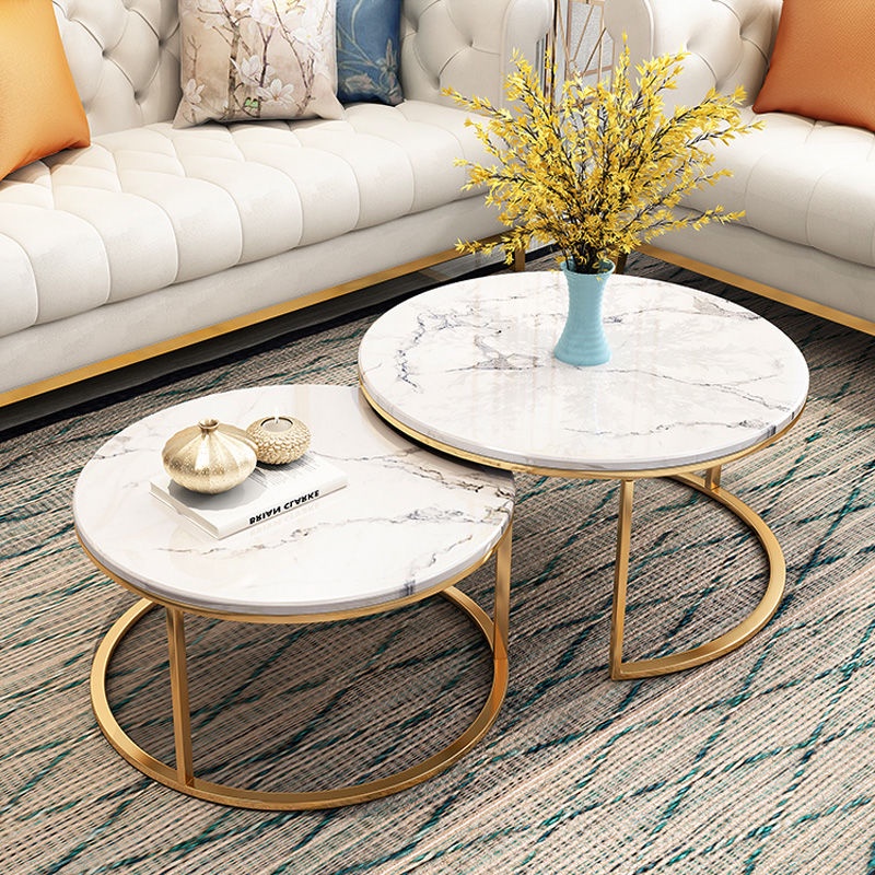 Iron Marble Coffee Table Creative Size Table Combination Living Room ...