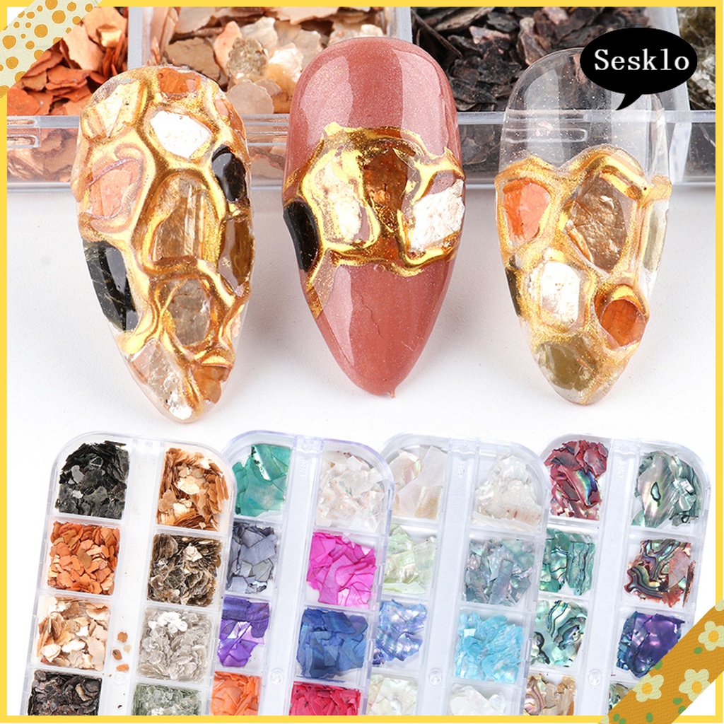 [sk] 1box Manicure Glitter Thin Convenient Artificial Stone Nail Art 