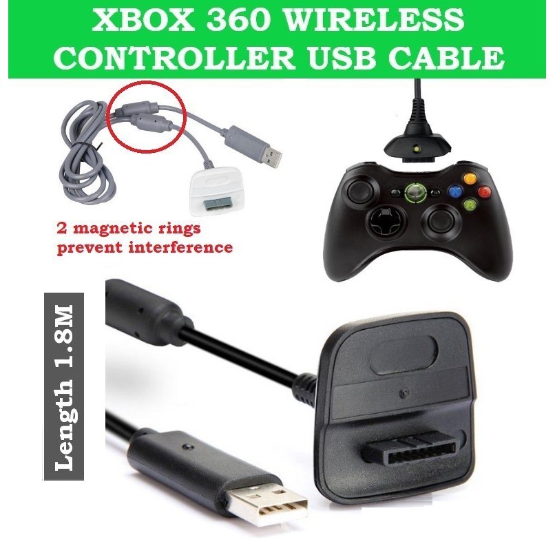 Xbox 360 wireless controller deals charging cable