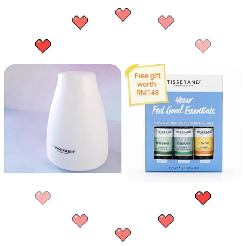 Tisserand Aroma Spa Diffuser with free Lemon, Rosemary & peppermint