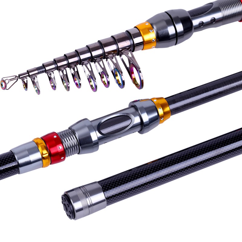 Telescopic Fishing Rod Power Hand Carbon Spinning Crap Lure Rod (1.8m-3 ...