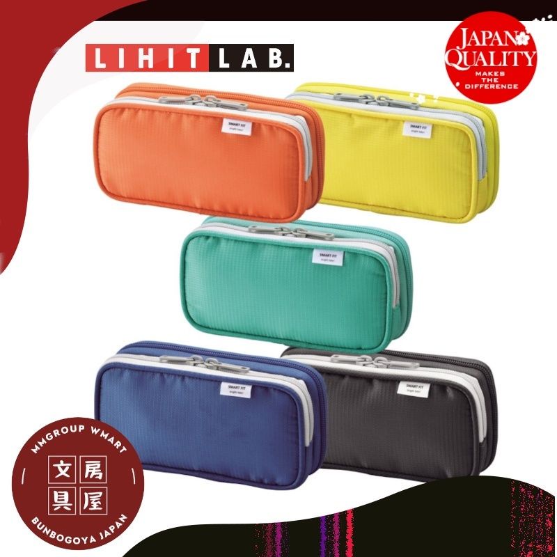 Lihit Labs Smart Fit Bright Double Pencil Case - Black
