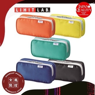 Lihit Lab. Double Pen Case L Blue A7661-8