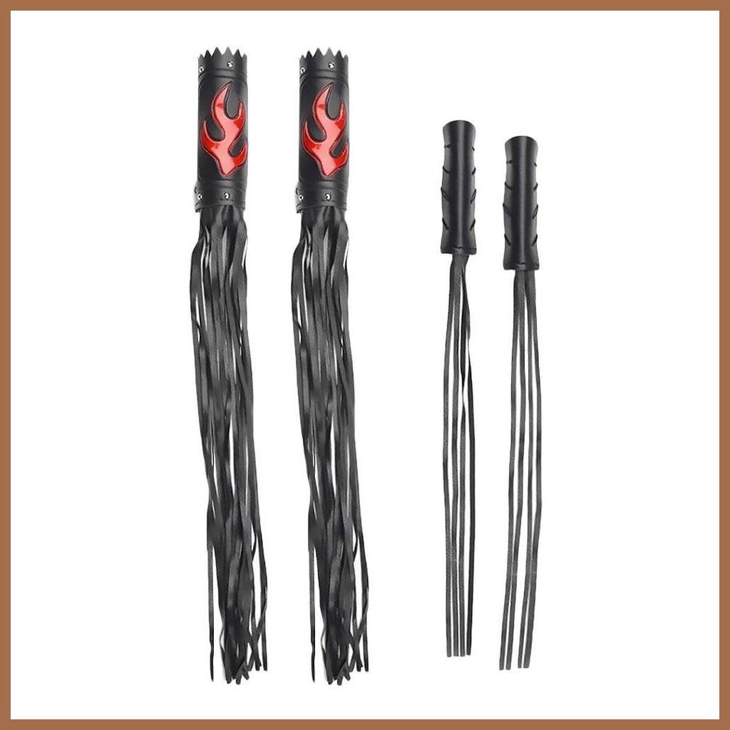 Motorcycle Streamers For Handlebars Leather Black Bicycle Motor Grip