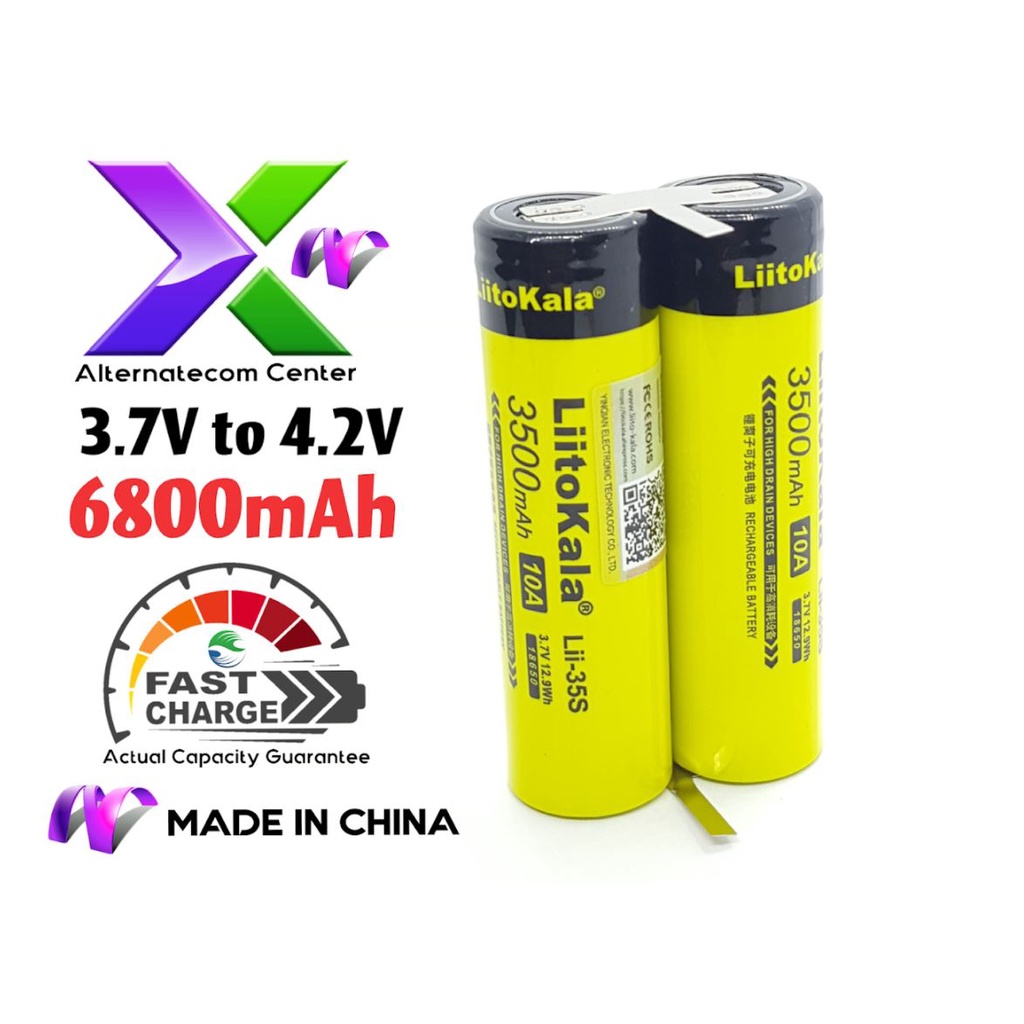 LiitoKala Lii 35S 18650 3.7V 4.2V 6800mAh Rechargeable Lithium li Ion ...