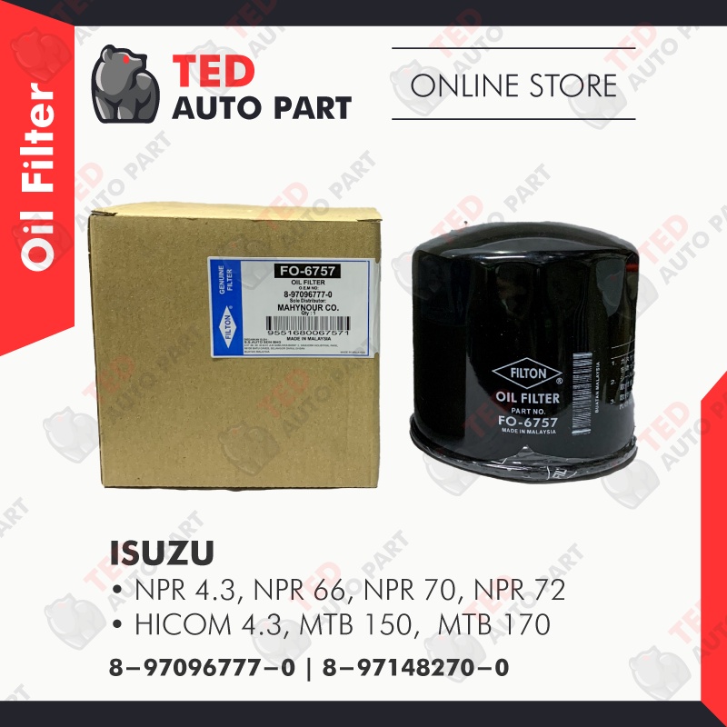 Dowa Fo Double Valve Oil Filter Isuzu Npr Npr Hicom