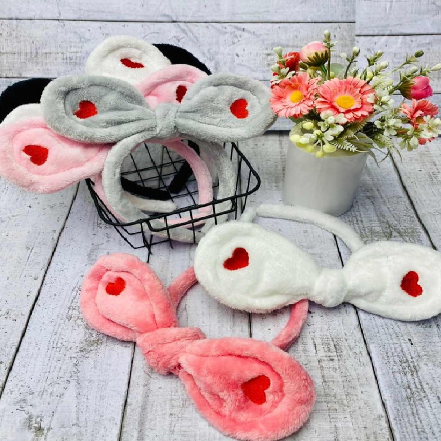 Korean cute rabbit Love Ear Headband Bath Shower Makeup Wash Face ...