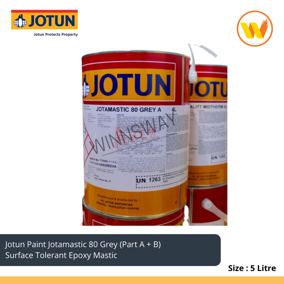 5L Jotun Jotamastic 80 Surface Tolerant Epoxy Mastic Coating 5Litre ...