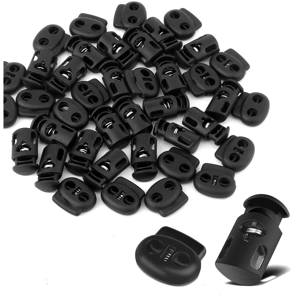 40 Pieces Plastic Cord Locks End Spring Stopper Fastener Slider End ...