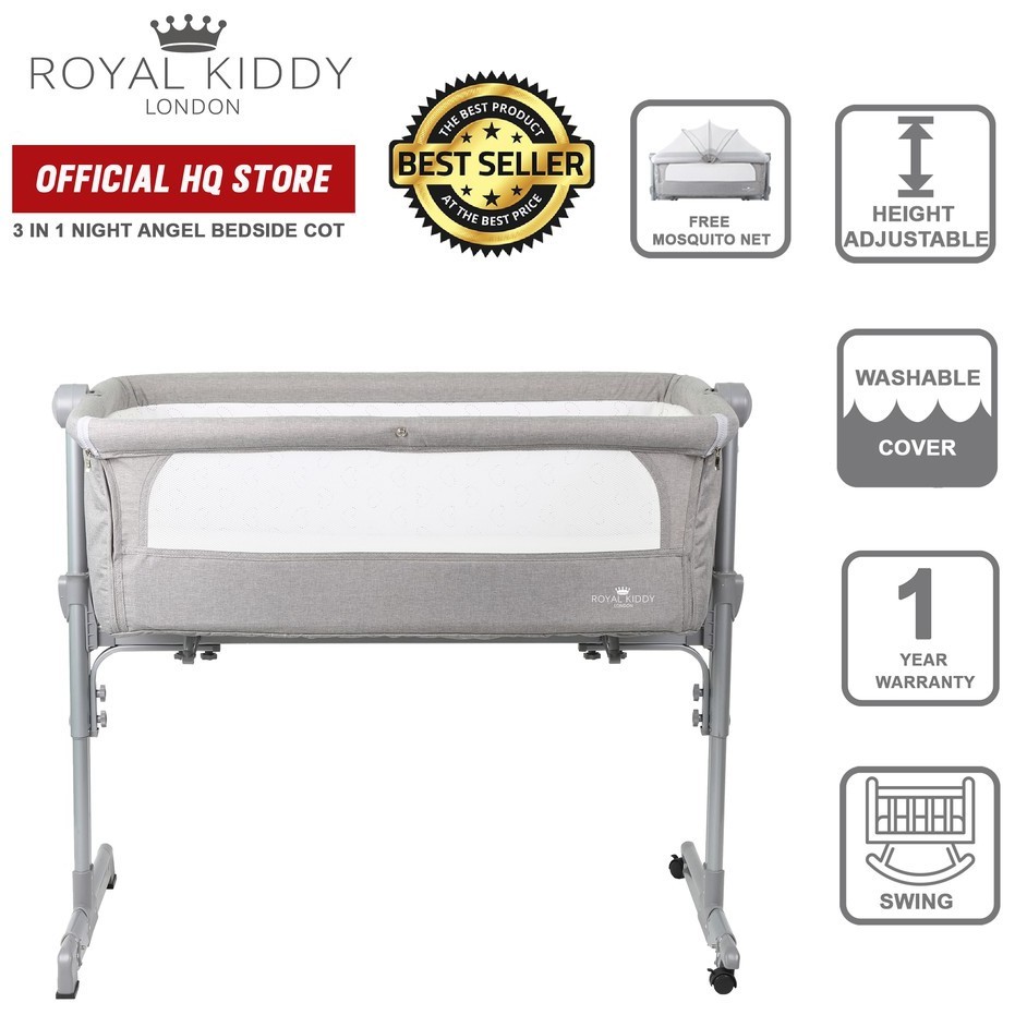 Royal kiddy 2024 bedside cot