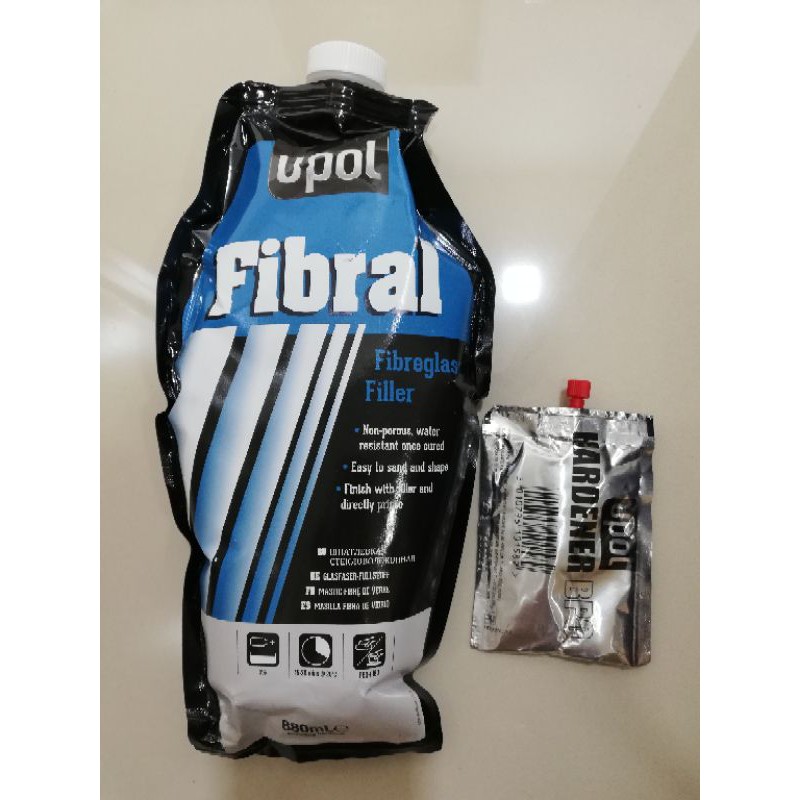 UPOL FIBRAL/FIBREGLASS SET WITH HARDENER 880ML | Shopee Malaysia