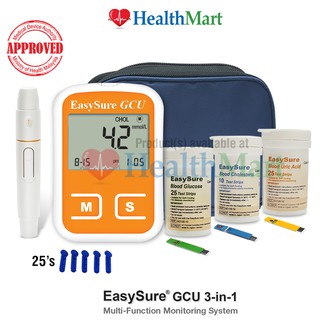 EasySure GCU 3in1 Glucose, Cholesterol & Uric Acid Monitor System -KKM ...