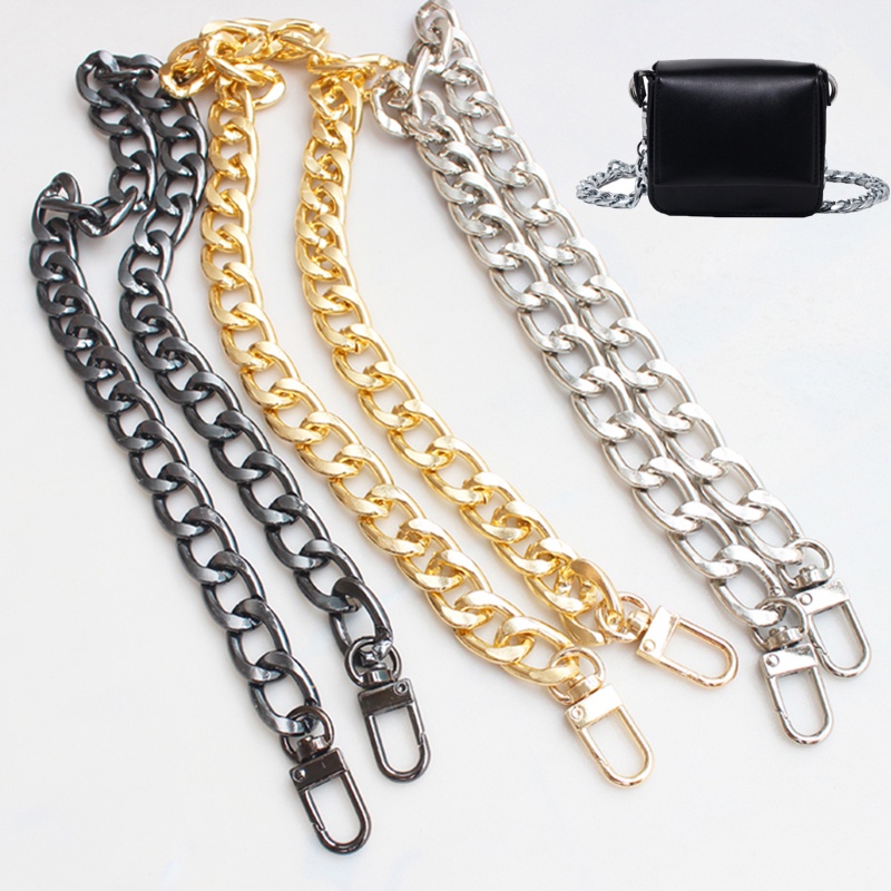 GCGCTOP Woman bag accessories thick flat aluminum chain large flat ...