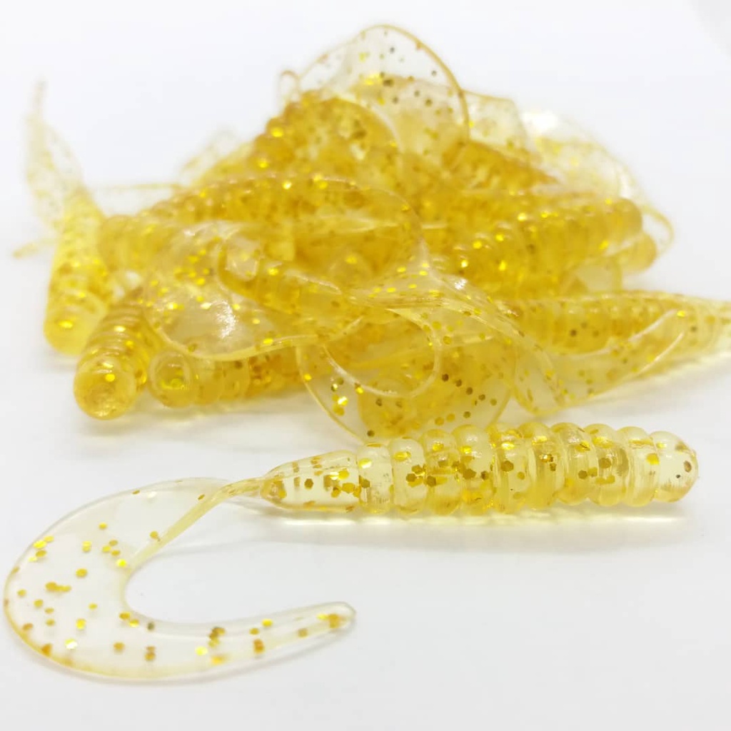 SAMURAI Curly Tail Soft Plastic Worm 5cm MATERIAL YANG LEMBUT READY STOCK MANCING IKAN SIAKAP