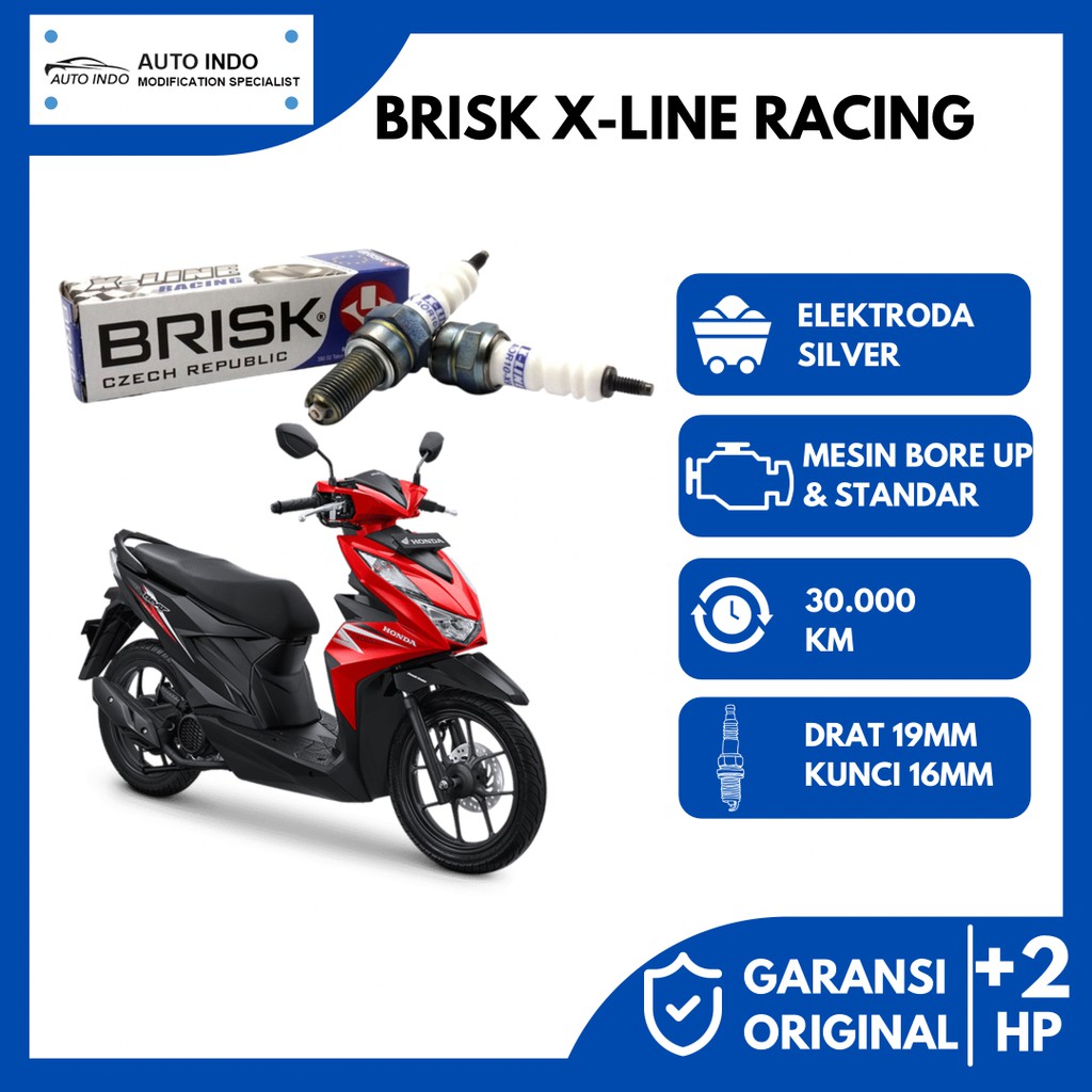 Honda Beat Fi Racing Motorcycle Spark Plugs Brisk X-line Xline AOR10-X9 ...