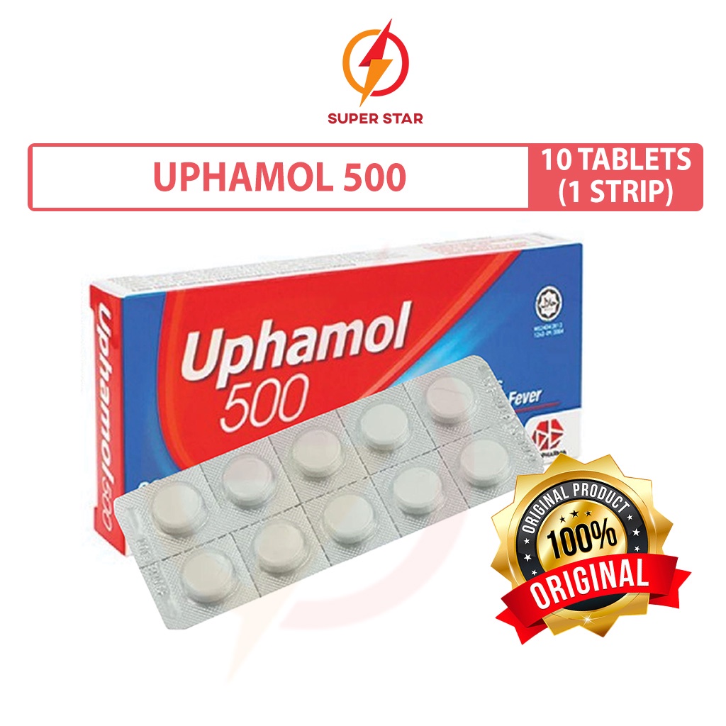 Uphamol Fever & Headache 500 (10s1 Strip) Paracetamol Relieves