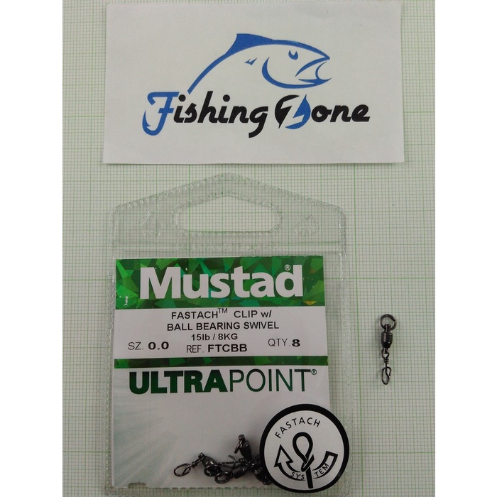 Mustad FASTACH CLIP WITH BALL BEARING SWIVEL (FTCBB) | Shopee Malaysia