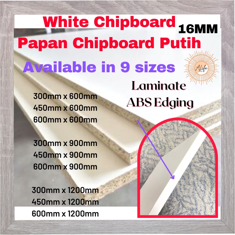 ALife Papan Chipboard Putih Chipboard Melamine Board White Melamine