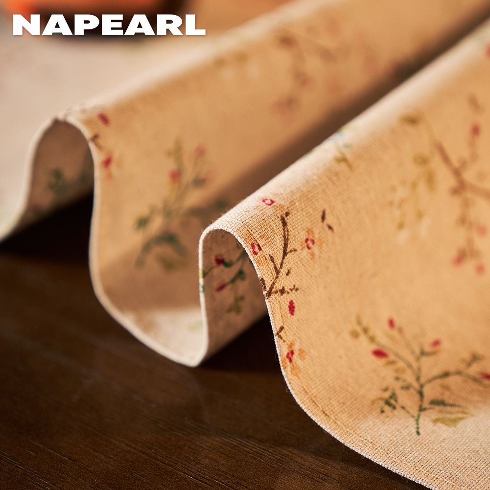 NAPEARL New Table Runner Cotton and Linen Floral Print Table Runner ...
