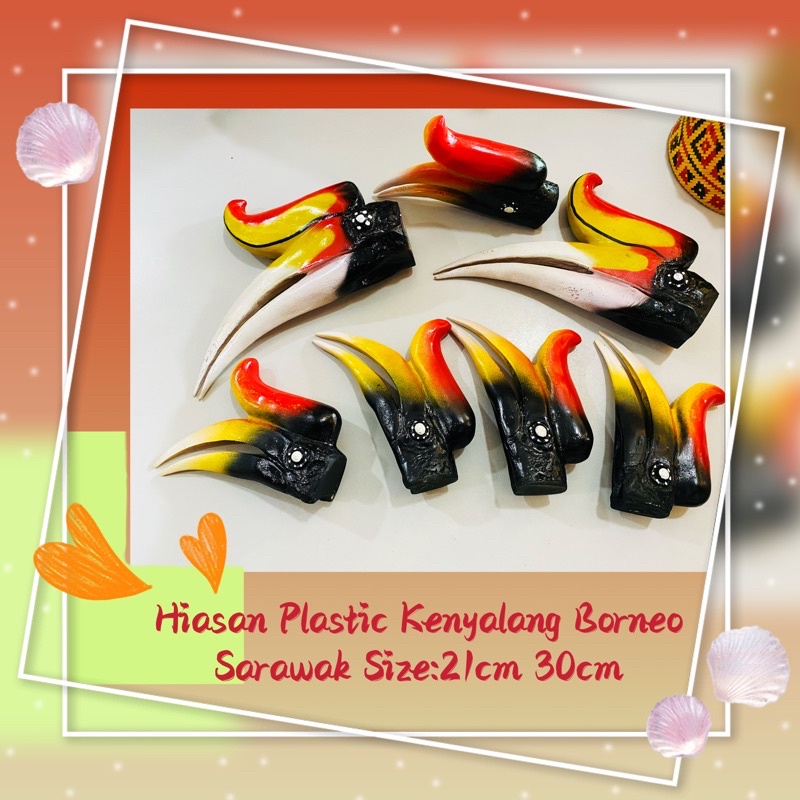 Hiasan Plastic Kenyalang Borneo Sarawak Size21cm 30cm Shopee Malaysia